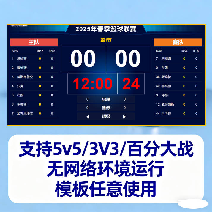 Basketball LED Screen Scoring System - Professional Game Scoring Software