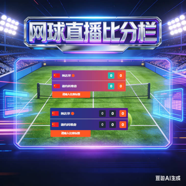 Tennis Live Score Bar Software - Singles and Doubles Modes